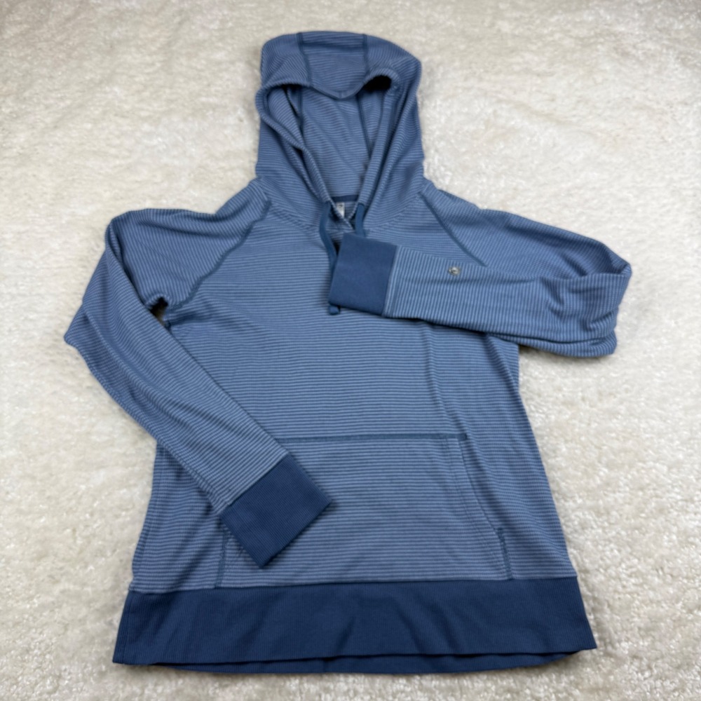KUHL Hoodie Women S Blue Striped Long Sleeve Pullover 4096